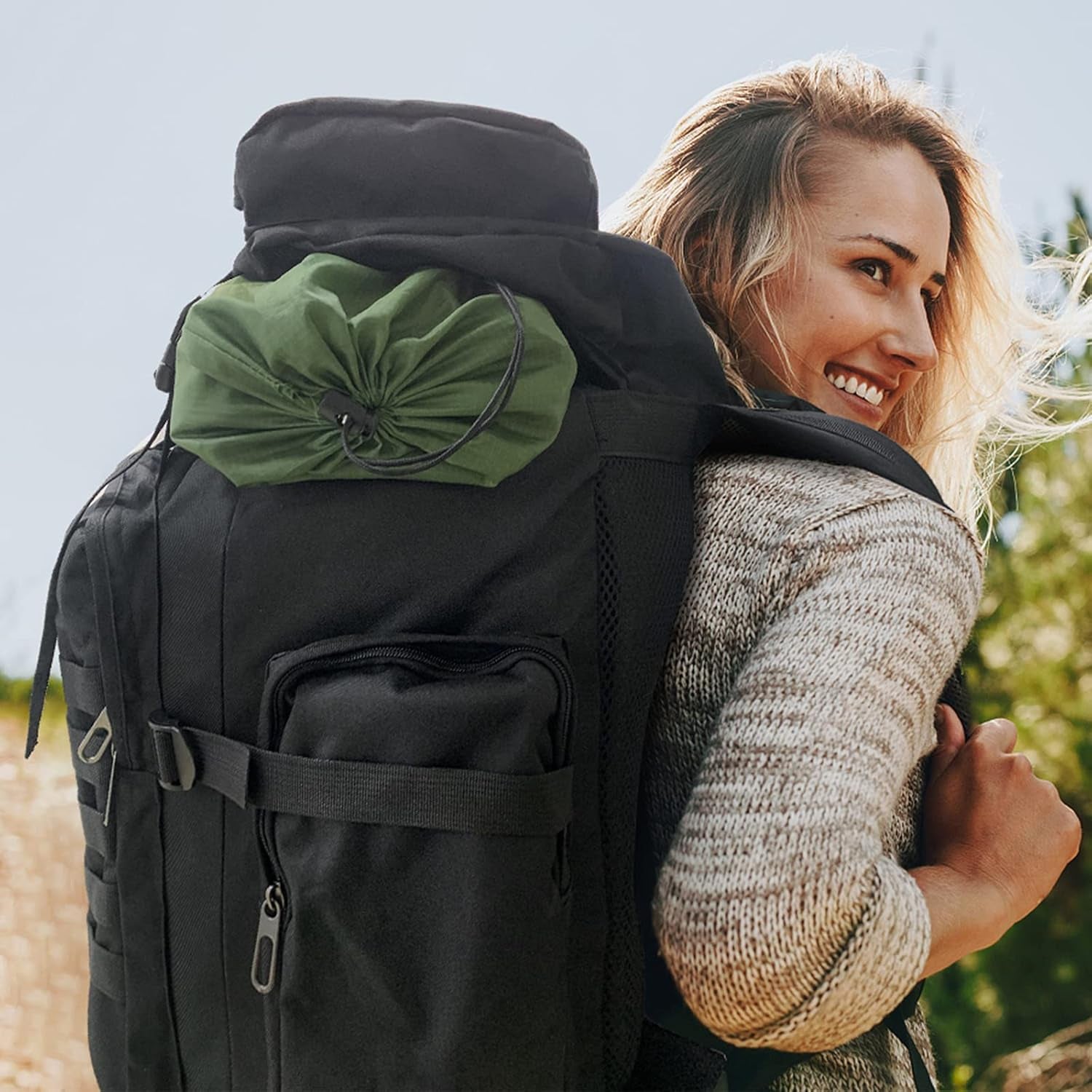 75L Lightweight Waterproof Hiking and Trekking Backpack - Tactical Ski Backpack in Black