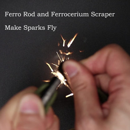 PSKOOK Survival Paracord Necklace with Flint and Steel - Essential Fire Starter for Camping, Hiking, and Backpacking