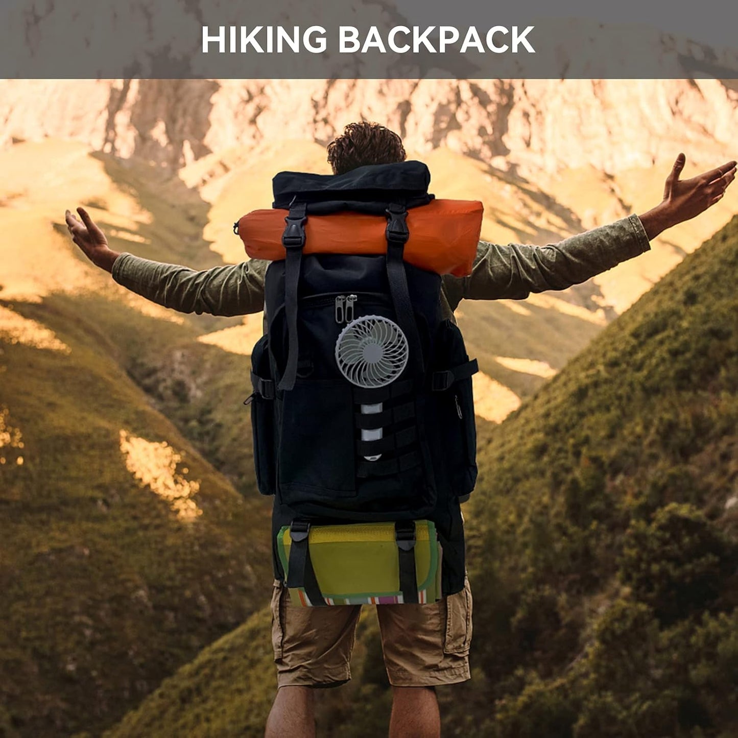 75L Lightweight Waterproof Hiking and Trekking Backpack - Tactical Ski Backpack in Black