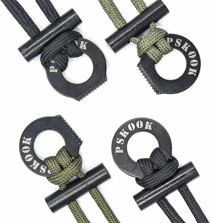 PSKOOK Survival Paracord Necklace with Flint and Steel - Essential Fire Starter for Camping, Hiking, and Backpacking