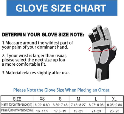 Riverruns UPF 50+ Fingerless Fishing Gloves for UV Protection in Outdoor Activities such as Fishing, Boating, Kayaking, Hiking, Running, Cycling, and Driving for Men and Women