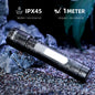 WARSUN T800 LED Tactical Flashlight with Magnetic Base, 1200 Lumens, COB Sidelight, and 5 Operating Modes